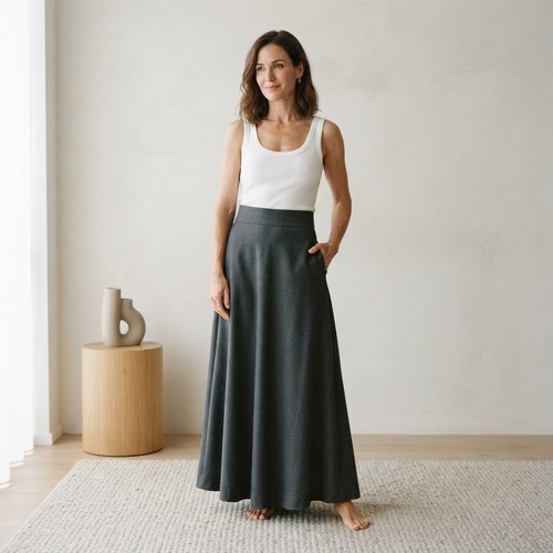 Maxi gonna lana pesante - lana,