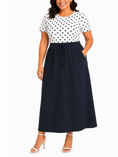 Maxi gonna donna blu navy