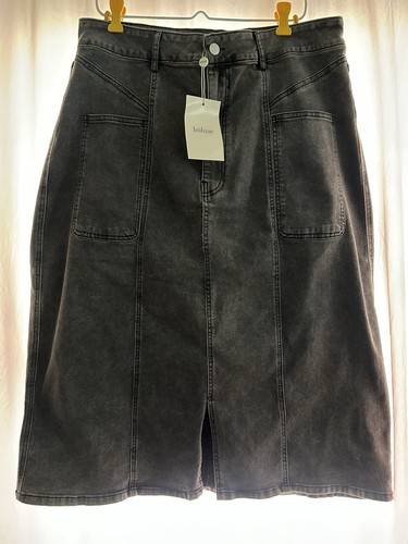 Gonna midi bohme denim nero - midi,