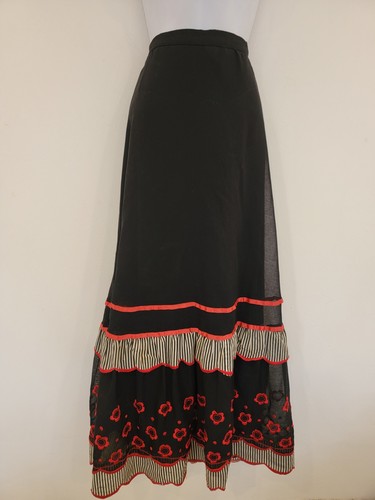 Gonna vintage nera lunga - , maxi