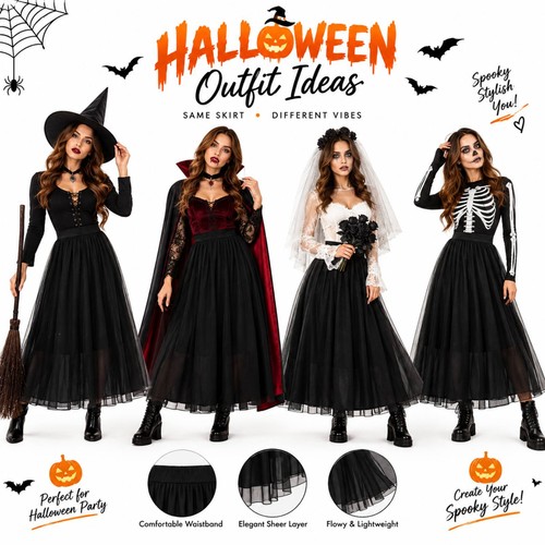 Maxi gonna donna nera tulle - gonna,