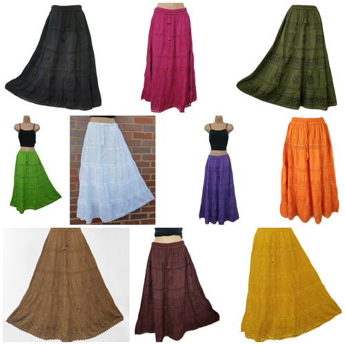 Gonna cotone foderata maxi