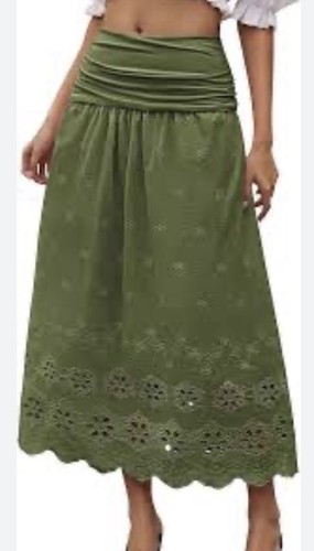 Maxi gonna donna verde - , oliva