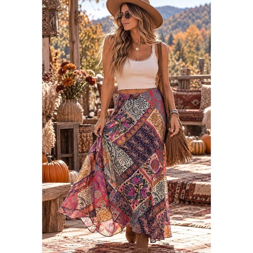Maxi gonna floreale boho
