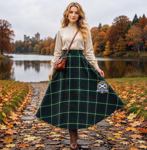 Women tartan maxi skirt - tartan,