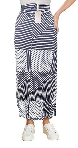 Maxi gonna jersey righe - maxi, a
