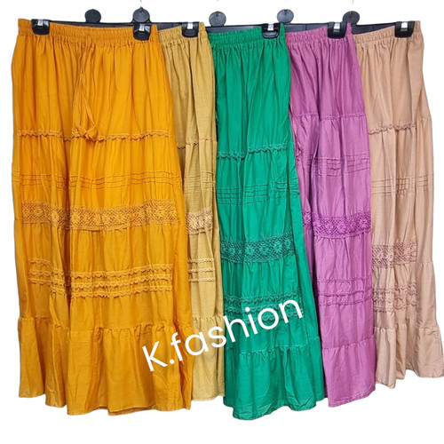 Gonna cotone maxi - , pizzo