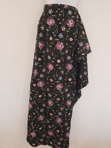 Gonna vintage nera floreale